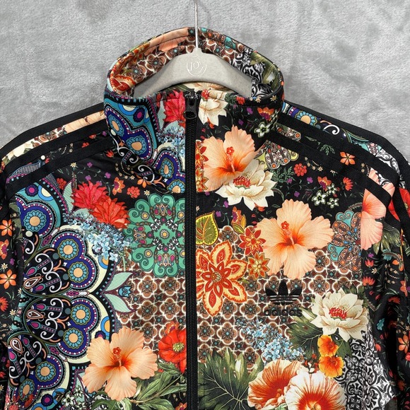 Adidas Farm Rio Track Jacket US Small Jardim Agharta Floral Firebird Trefoil - Picture 3 of 9